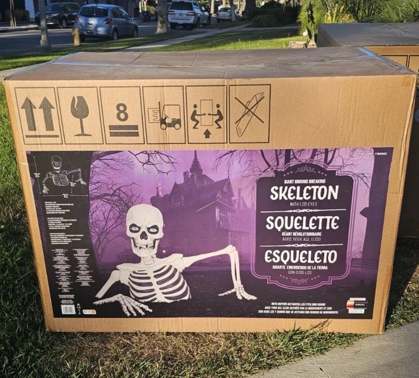 Life-Size Skeleton with LED Eyes &