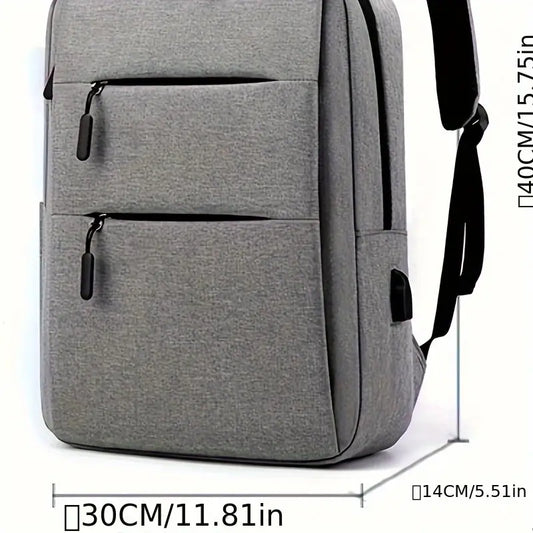 Men's Large Capacity 15.6" Laptop Backpack with Port, Padded Backpack with Laptop