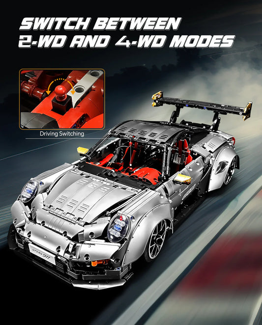 1: 8 Sliver Porsche GT2 RS with Electric Suspension Lifting