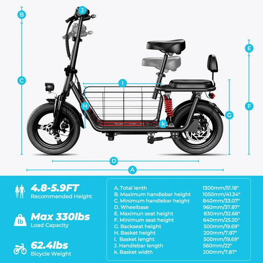 C3 Folding Electric Commuter Scooter with Seat for Adults