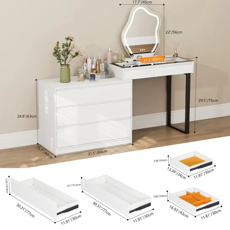 White dressing table